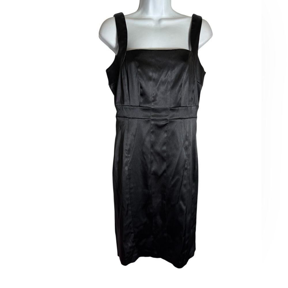 Sangria Dress Size 8 Black Sleeveless Elegant Satin Dress PERFECT 🖤🖤🖤